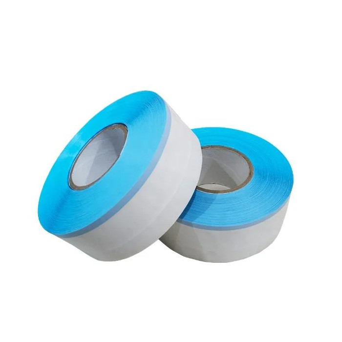 Blue Edge Sticky PP Adhesive Raw Material Double Side Tape For Baby Diapers