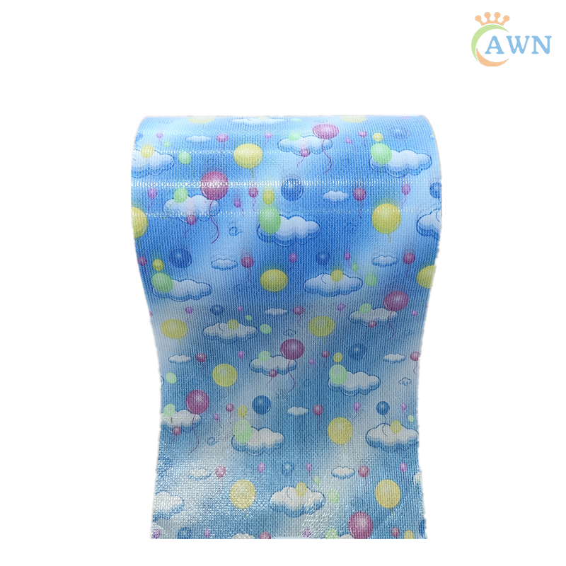 Customized Printing Knitted Frontal Tape for Disposable Baby/Adult Diaper Making